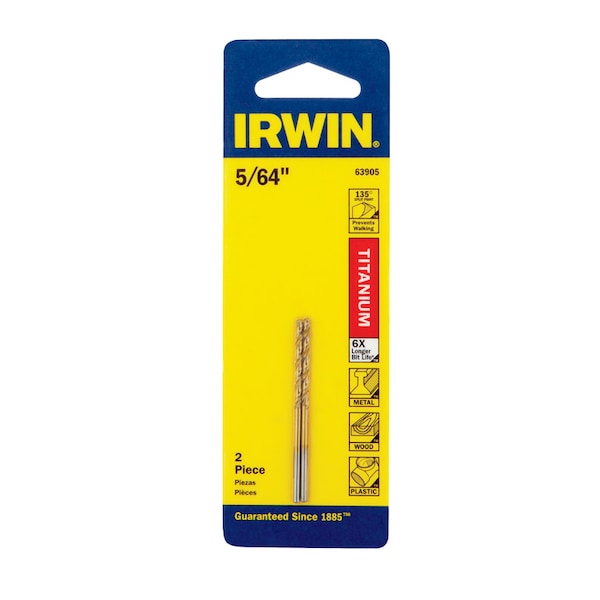 Irwin Irwin 5/64 in. X 2 in. L High Speed Steel Drill Bit Set Straight Shank 2 pc 63905 - main